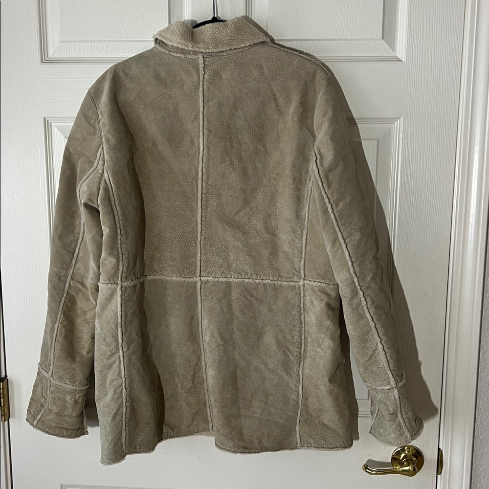 St.‎ John's Bay Light Tan Leather Suede Jacket, Sz Large - Picture 2 of 12